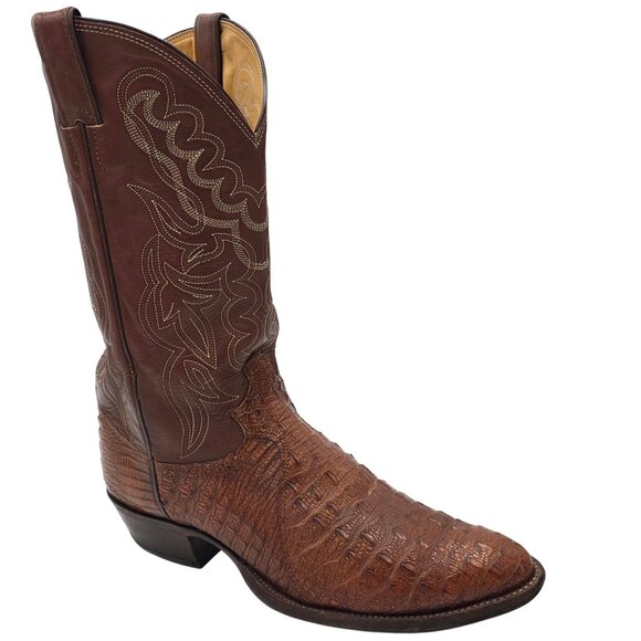 Vintage Justin Boots Rare Exotic Hornback Alligator 10D Cowboy Western Boots CBC - Picture 2 of 14